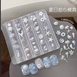 1Pcs Cake Cream Lace Heart Silicone Nail Mold Sweet Y2K Nail Art Decorations Template DIY Design Transparent Manicure Stencils 1