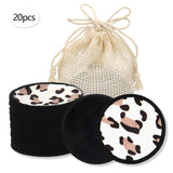 Double Round Makeup Remover Pads 20Pcs + Cleaning Mesh Bag, Machine Washable, Reusable, Suitable for All Skin Types