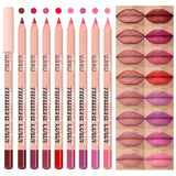 8 Colors Waterproof Lip Liner Pencil Long Lasting Sexy Dark Red Pink Matte Lipstick Pencil Natural Lipliner Pen Red Contour Tint