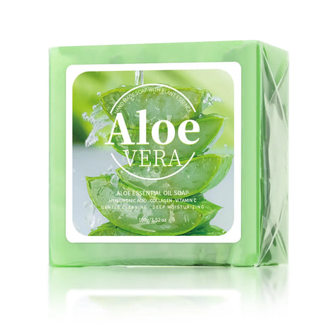 100g B+Aloe Olive Oil Soap Herbal Glycerin Natural Soap Handmade Skin Deep Cleaning Whitening Solid Soap