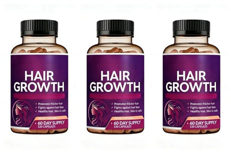 Biotin Collagen Hair Growth Supplement with Vitamins A C D3 E B12 Zinc Supports hair wellness appearance for Women