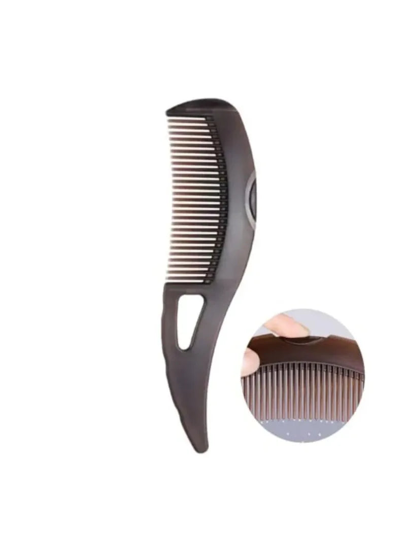 Dandruff Comb Self-cleaning, Scalp Care Massage Energy Comb, Plastic Wide Hollow Tooth Button Comb for Scalp Exfoliation with