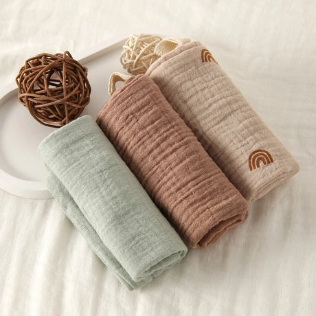 3/5Pcs 6-Layer Pure Cotton Baby Cotton Washcloth Soft Gauze Cotton Newborn Burp Cloth Absorbent Baby Towels Square Towels