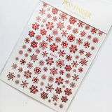 Sliver Bronzing 3D Christmas Nail Art Decoration Sticker Sparkly White Colorful Glitter Geometry Snowflake Winter Slider Foil