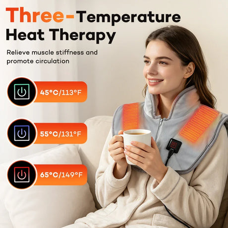 Electric Heating Shoulder Neck Pads Cervical Shawl Massager Cervical Brace Wrap Thermal Compress Relieve Fatigue Warm Back
