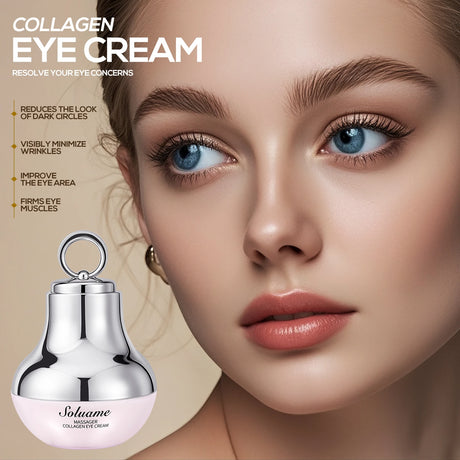 Collagen Massage Eye Cream & Neck Cream Set Hydrating & Firming Eye Contour, Neck Lotion with Massage Roller Easily Absorbed
