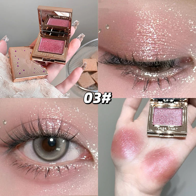 Gemstone Shining Single-color Eyeshadow Diamond Glitter Pearlescent Highlighter Powder Makeup Lasting Shiny Eye Shadow Palette