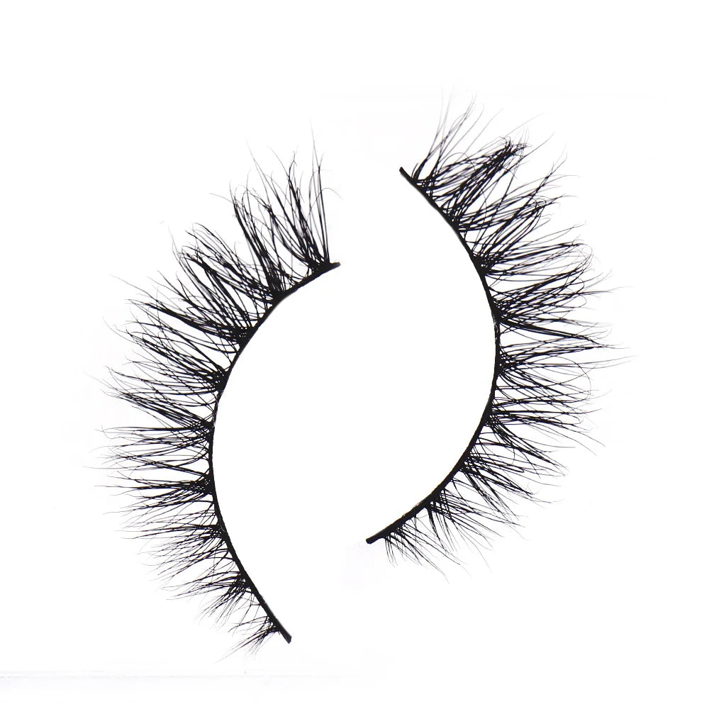 LEHUAMAO 12mm-15mm Short Natural 3D Mink Lashes Fluffy Wispy False Eyelashes 100% Cruelty Free Eyelash Extensio Face Makeup