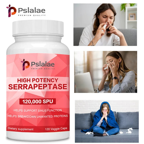 High Potency Serratiopeptidase Capsules - Supports Sinus Health and Airway Function and Improves Immunity Supplement