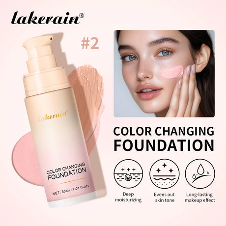 Waterproof Color Changing Liquid Foundation Centella Korean High Coverage Foundation Cream For Face Base Makeup