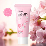 LAIKOU Japan Sakura Facial Cleanser Oil Control Cleansing Face Wash Cream Pore Clean