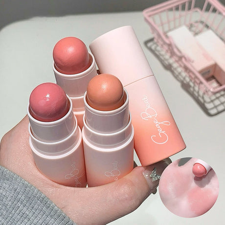 Gege Bear Soft Matte Blush Stick Moisturizing Natural Matte Tender Eeasy to Blend Rouge Stick
