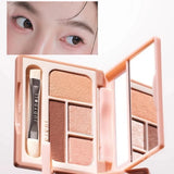 Judydoll 4 Colors Eyeshadow Palette Blush Eyeliner Eye Shadow Highlight Contour Palette Silkworm Plate Face Brighten Makeup