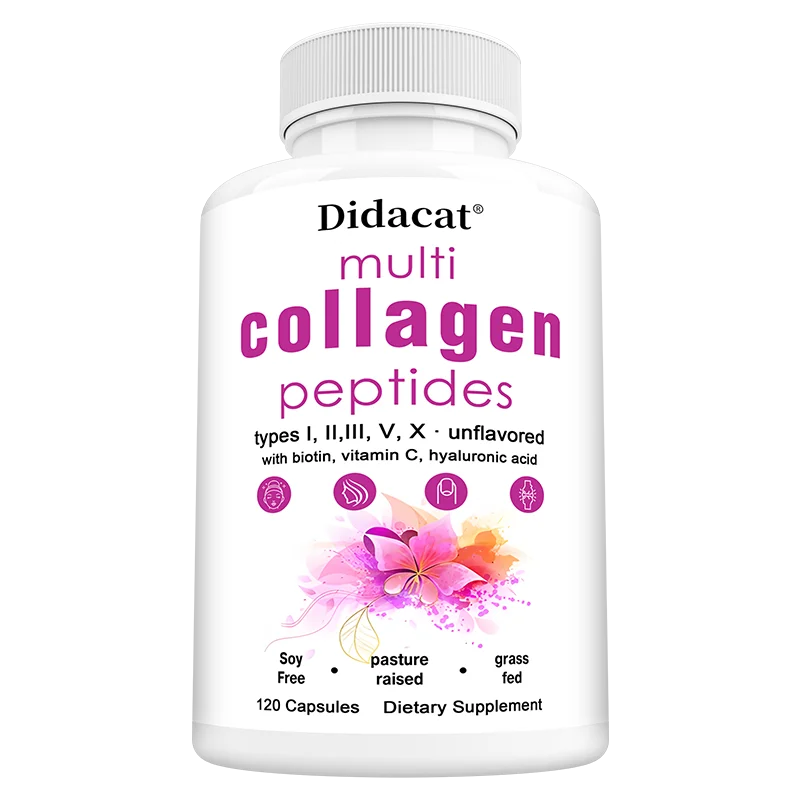 Multi Collagen Peptides Softgel - Type I, II, III, V, X for Women & Men, Supports Skin Hair Nail & Joint Health