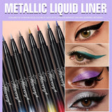 Pearlescent Smoked Black Purple Eyeliner Pen Glitter Metallic Shimmer Liquid Liner Waterproof Smudge Proof Rave Party Makeup