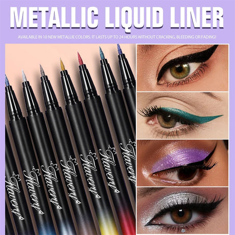 Pearlescent Smoked Black Purple Eyeliner Pen Glitter Metallic
