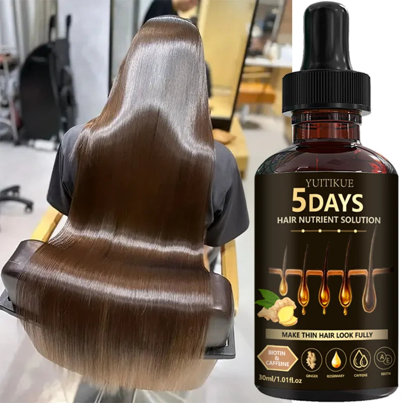 YUITIKUE Hair Nutrient Serum - Infused With Biotin, Caffeine & Ginger, Nourishes For Fuller-Looking Hair, 30ml