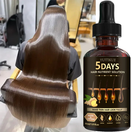 YUITIKUE Hair Nutrient Serum - Infused With Biotin, Caffeine & Ginger, Nourishes For Fuller-Looking Hair, 30ml