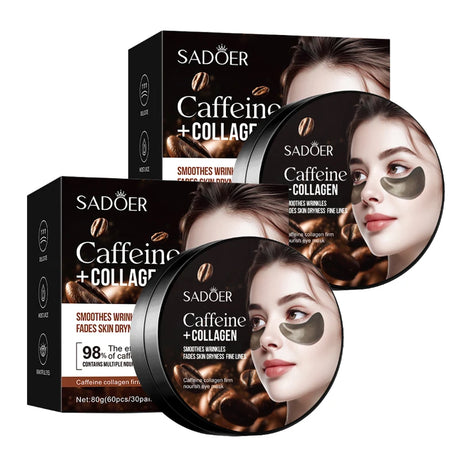 60/120pcs SADOER Caffeine Crystal Collagen Eye Mask: Moisturizing Eye Patches for Eye Care Ant -Aging Anti Wrinkles Skin Care