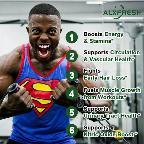 Alxfresh Prostate Health Supplement, Natural Saw Palmetto Extract, Supports Prostate and Hair Growth Capsules for Men and Women