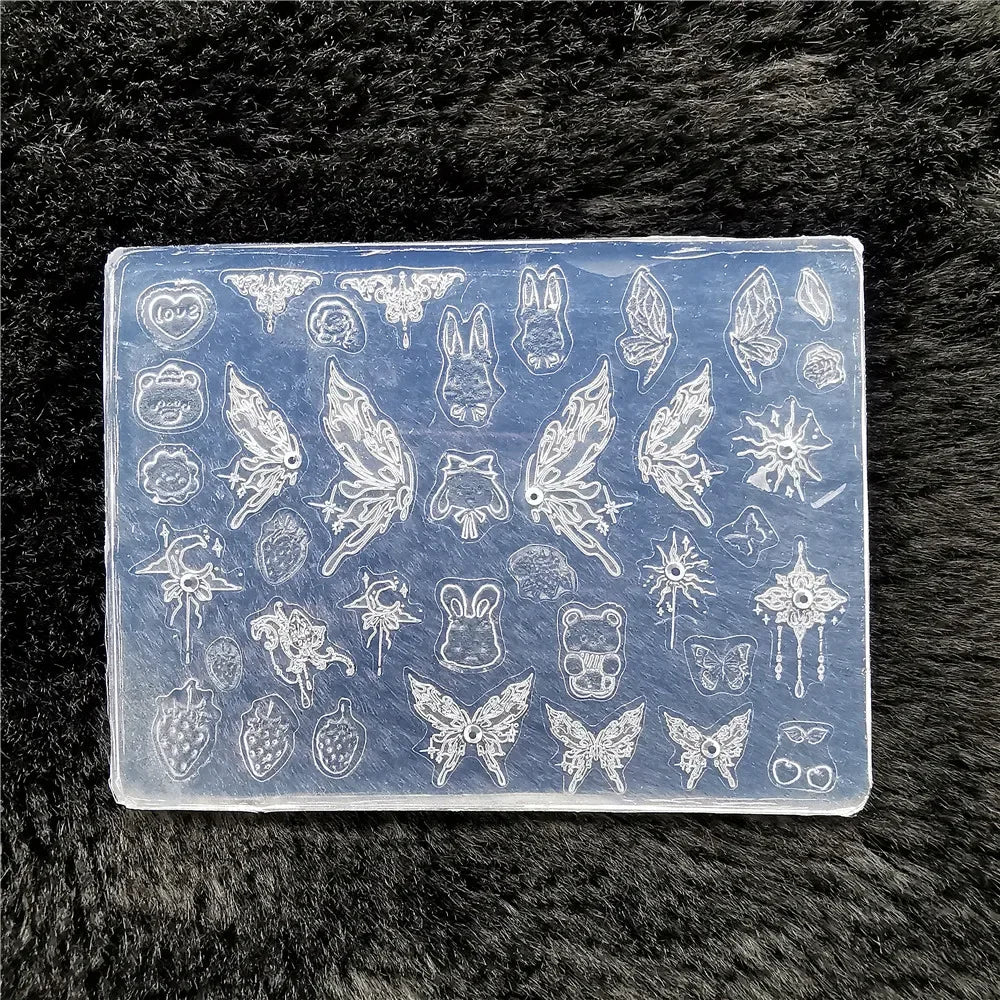 1pc Butterfly Sweater Snowflake 3D Acrylic Mold  Photo Frame  Silicone  Nail Art   Nails DIY  Nail Art Templates Nails  Mold