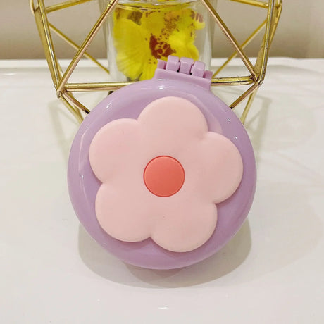 Baby Girls Kawaii Cute Cartoon Animal Folding Massage Comb with Makeup Mirror for Children Travel Portable Plastic Hair Brush