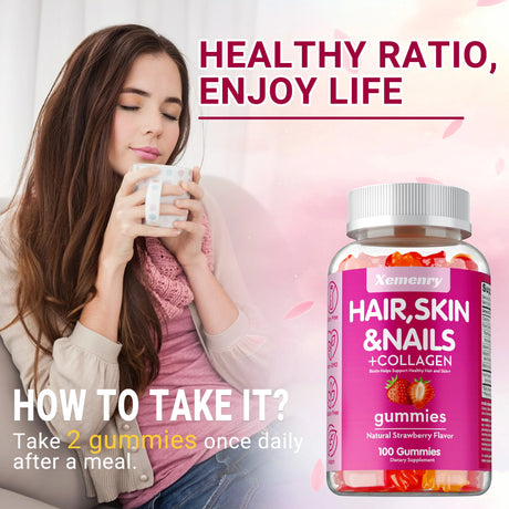 High Potency Biotin Gummies - for Healthy Hair, Skin & Nails, Hair Vitamins for Men & Women | Gluten Free