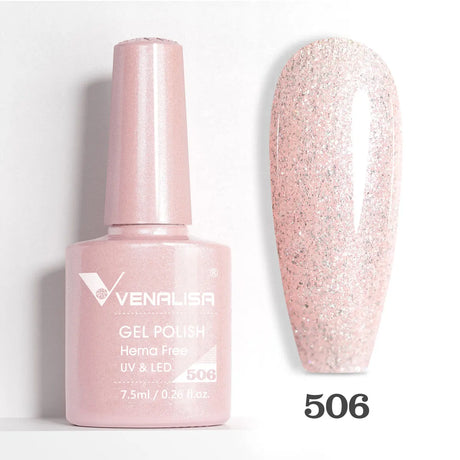 VIP5 Venalisa Nail Gel Polish Jelly Color HEMA/TPO FREE Nude Pink Semi Permanent Soak Off UVLED Gel Polish Sparkle Gel Varnish