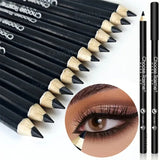 1-20Pcs Waterproof Eyeliner Pencil Long-Lasting High Pigmented Black Wooden Eyeliner Eyebrow Pen Hard Refill Smooth Eyes Makeup