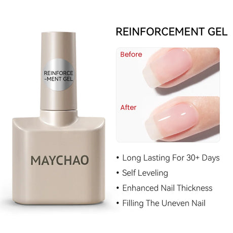 MAYCHAO Gel Nail Polish 12ML Full Coverage Base Top Coat Soak Off Gel Polish UV LED Gel Semi Permanent Varnishes Design Nail Art