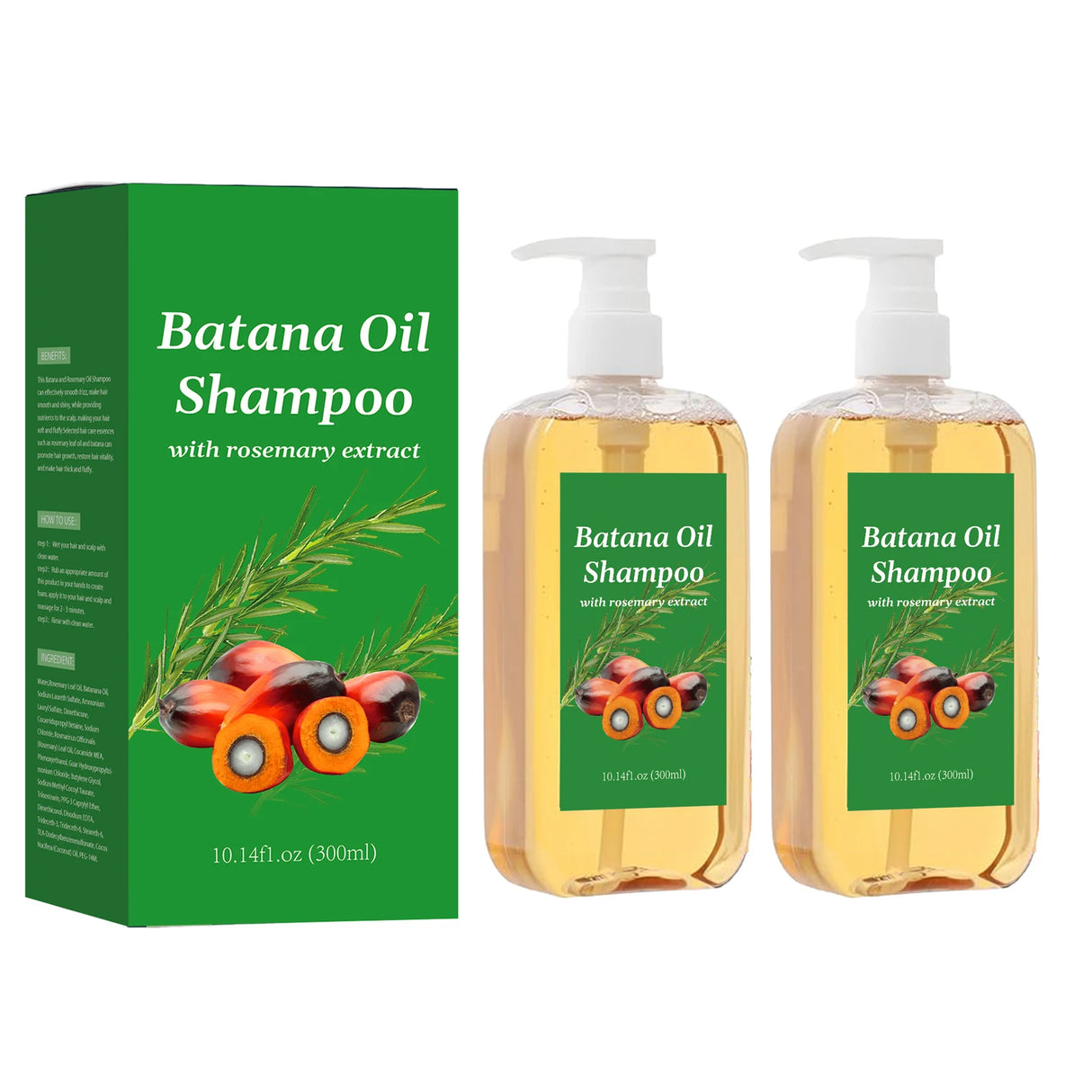 Batana Oil Shampoo for Hair Growth & Strength | Repairs Broken Strands, Nourishes Scalp & Fights Dandruff with Gentle Cleansing