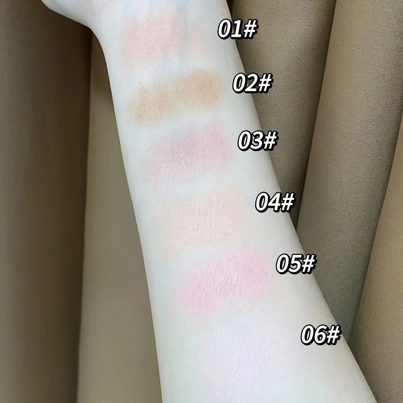 Herorange 6 Colors Iron Box Blush Palette Matte and Fine Shimmer Low Saturation Waterproof Long Lasting Easy to Apply