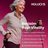 High Potency Enzyme Complex, with Lumbrokinase & CoQ10, Boost Vitality, Cellular Energy & Immune Health, Middle Aged Daily
