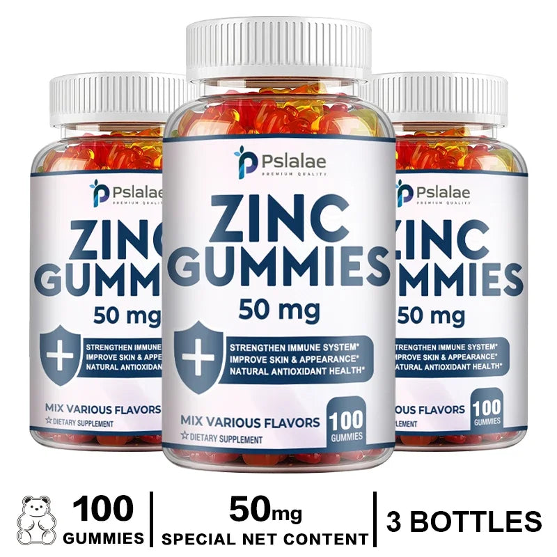 Zinc Gummies 50 Mg - It Helps Improve Cognitive Function, Improve Mood, Enhance Immune Defense, and Antioxidant Effects