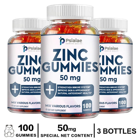 Zinc Gummies 50 Mg - It Helps Improve Cognitive Function, Improve Mood, Enhance Immune Defense, and Antioxidant Effects