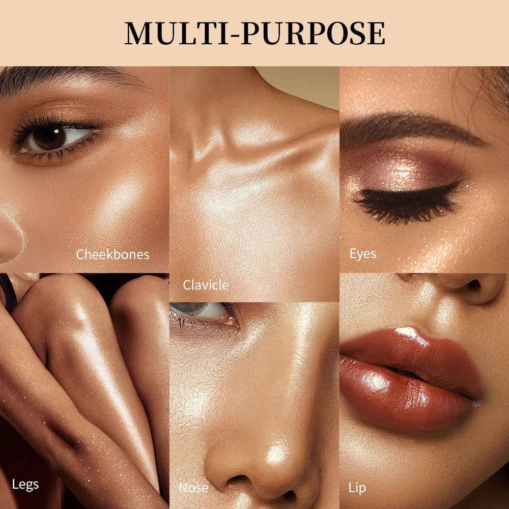 Face Highlighter Powder Instant Silky Skin Glow Long Lasting Waterproof Baked Shimmer Illuminator Makeup Contouring Glitter