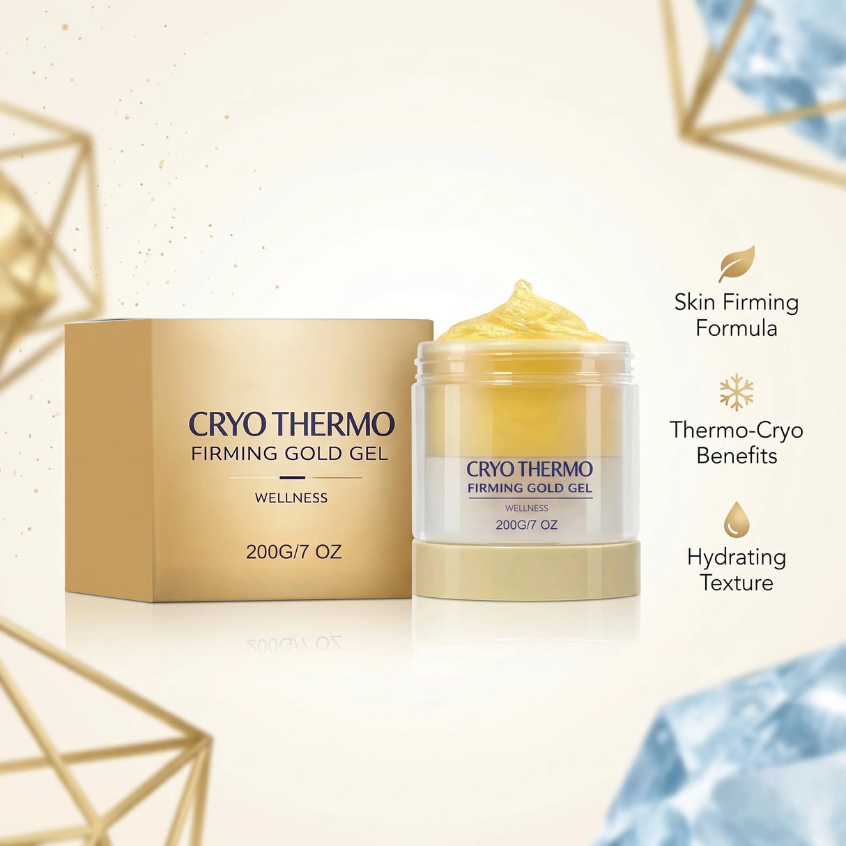 Cryo Thermo Firming Gold Gel for Sagging Skin 200g Anti Cellulite Improve Skin Elasticity Lifting Smoothing Sculpted Body Care ﻿
