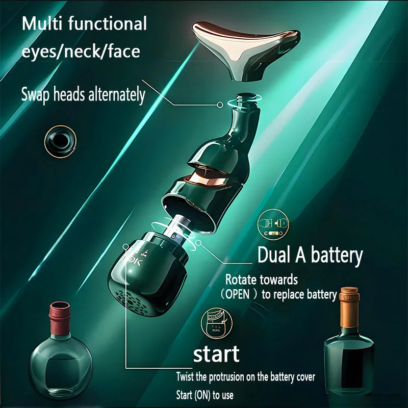 Microcurrent Facial Massager Lift & Firm Skin Introducer Microcurrent Skin Rejuvenation Anti Aging Beauty Device Face Massager