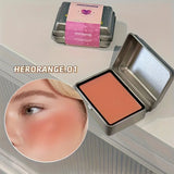 Herorange 6 Colors Iron Box Blush Palette Matte and Fine Shimmer Low Saturation Waterproof Long Lasting Easy to Apply