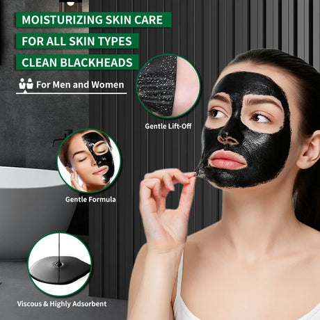 50g Bamboo Charcoal Peel-Off Mask Deep Cleansing Blackhead Removal Black Mud Skin Fresh Hydrated - Blackheads Removal Mask