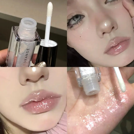 Herorange Star Shine Glitter Lip Gloss Shimmer Fine Glitter Long Lasting Moisturizing Non Sticky Glossy Lip Makeup