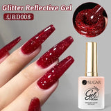 UR SUGAR 15ml Chameleon Pink Purple Reflective Gel Nail Polish Glitter Gorgeous Semi Permanent Soak Off UV Gel For Nail Art