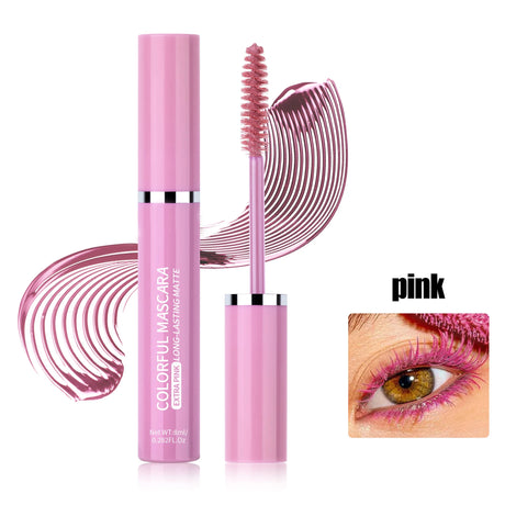 Colored Mascara Eyelashes Blue Pink Green Colorful Waterproof Mascara Charming Long Lasting Curling Mascara Eye Christmas Makeup