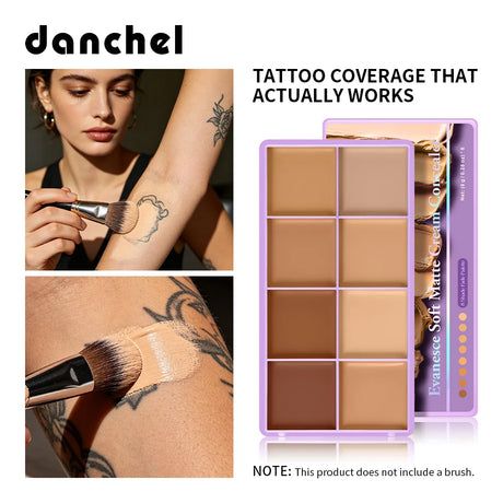 8 Shade Soft Matte Cream Concealer Palette Full Coverage Fade Dark Circles Blemishes Waterproof Long Lasting Oil Control Makeup