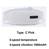 Electric Period Cramp Massager Vibrating Heating Period Pads Belt for Menstrual Colic Waist Stomach Abdominal Warm Palace Belt