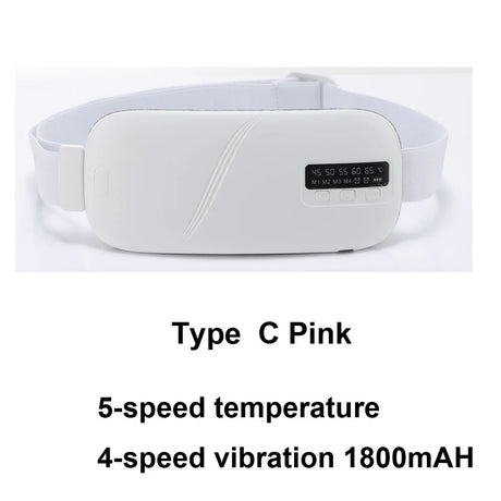 Electric Period Cramp Massager Vibrating Heating Period Pads Belt for Menstrual Colic Waist Stomach Abdominal Warm Palace Belt