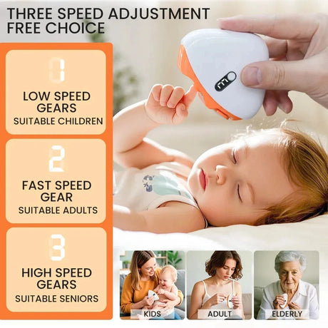 Automatic Electric Nail Trimmer & Polisher with LED Light - Safe Nail Care for Adults & Babies