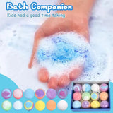 Kids Bath Bombs with Surprise Inside, Fizzy Spa Balls Gift Set with Animal Toys, Educational, Fun Relaxing Holiday Gift for Kids