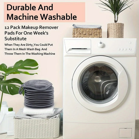 12PCS Microfiber Face Cloths Reusable Makeup Remover Cloth Makeup Towels Face Deep Cleaning Pads Skincare Beauty Tools