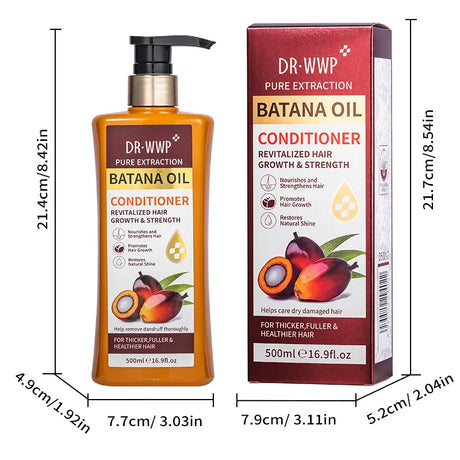 500ml Batana Oil Shampoo and Conditioner Set for Hydrating Care, Softening Hair, and Improving Dryness and Frizz